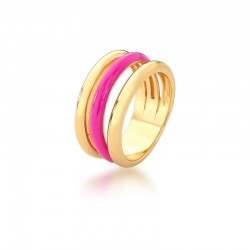 Anel Dourado Rosa