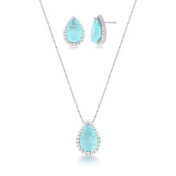 Colar e Brincos em Azul