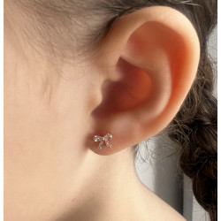 Brinco Infantil Lacinho Rosé