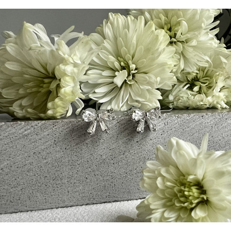 Brinco Infantil Lacinho Prateado