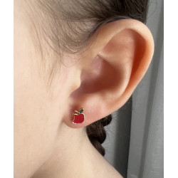 Conjunto Brincos e Colar Infantil Maçã Vermelha