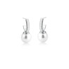 Brinco Prateado de Pérola com Zircônias