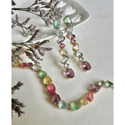 Pulseira Dourada Pedras Coloridas