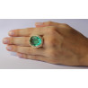 Anel Turmalina Verde e Zircônias Anel Turmalina Verde e Zircônias